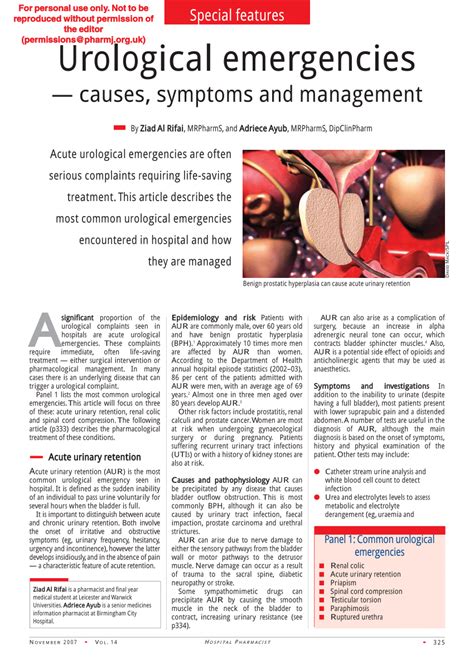 Pdf Urological Emergencies Causes Symptoms And Management