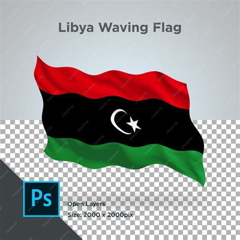Drapeau Libye Wave Transparent Psd Psd Premium