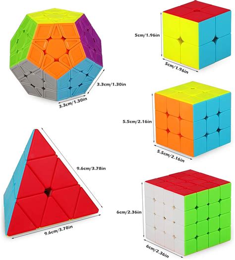 Kidspark Magic Cube Set 2×2 3×3 4×4 Pyramid Pyraminx Megaminx Puzzle