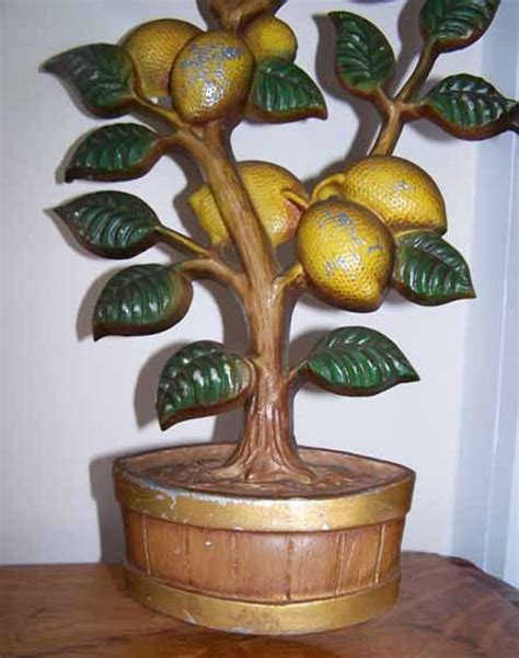 large cast metal wall hanging lemon tree fruit topiary etsy