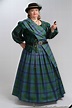 Ancient Johnston Tartan Skirt & Sash. Green Brocade Doublet Scottish ...