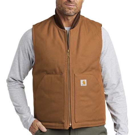 Custom Carhartt Ctv01 Mens Quilt Lined Duck Vest