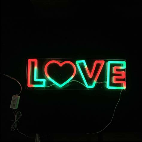 Love Led Neon Sign Rgb Color Chasing Yellow Neon