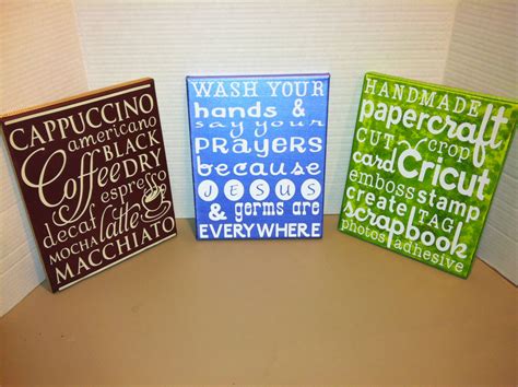 Cricut Word Collage Cart And Subway Art Vinyl On Painted Canvas