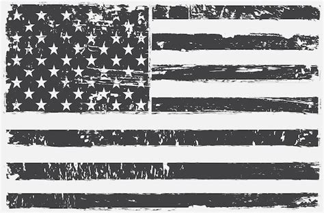 Premium Vector Grunge Black And White American Flag
