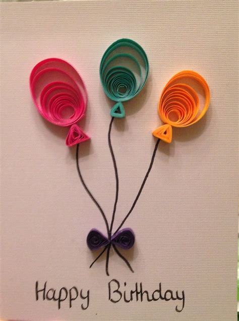 Quilled Balloon Birthday Card Paper Quilling Cards Paper Quilling