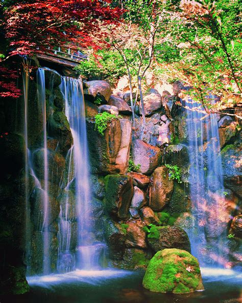 Japanese Garden Waterfall Photograph By Lawrence Knutsson Fine Art