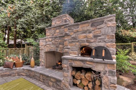 Outdoor Fireplace With Pizza Oven Traditional Portland By