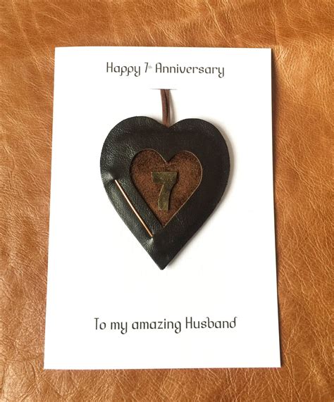 We feature unique, engraved and personalised gifts often based on the traditional, modern anniversaryideas.co.uk is run by beacon support services ltd a uk registered company no. 7th Wedding Anniversary Card Leather Heart Copper Handmade ...