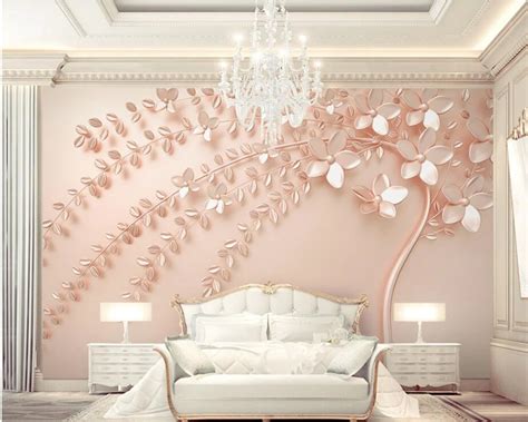 Papel De Parede Rose Gold An Embossed Tree 3d Wallpaper Muralsliving
