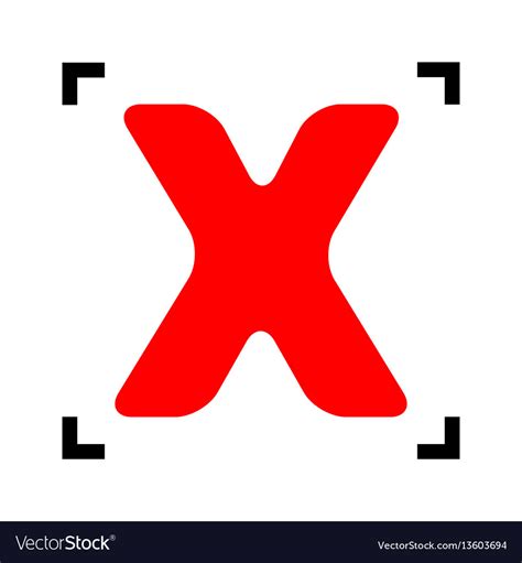 Letter X Sign Design Template Element Red Vector Image