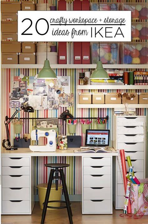 Create massive storage in a small craft space by using the walls like rosehips and petticoats did in her craft space. 20 Crafty Workspace + Storage Ideas from Ikea | Workspace ...