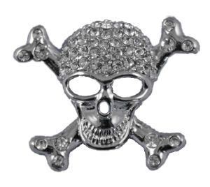 Diamante Gothic Skull Crossbones Brooch Gothic Jewellery Gothic