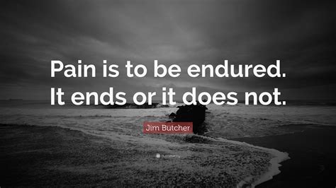 Jim Butcher Quote Pain Is To Be Endured It Ends Or It Does Not