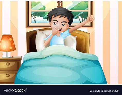 A Boy Waking Up Early Royalty Free Vector Image How To Wake Up Early