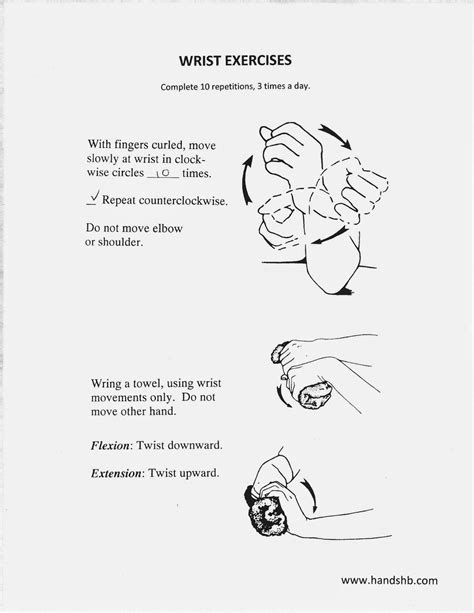 wrist exercises hand therapy home exercise program