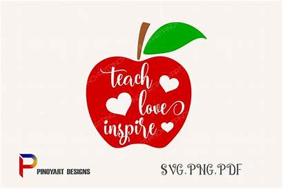 Apple Teacher Svg Teaching Teach Inspire Svgs