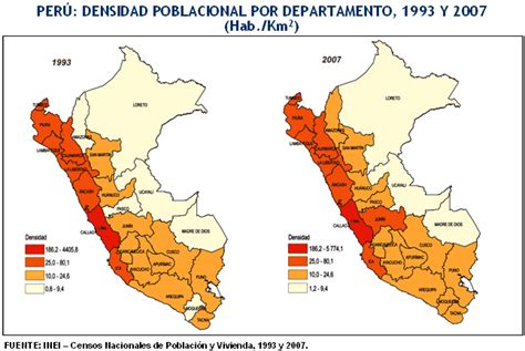 Geografia Sociedad Y Economia La Densidad De Población En El Perú