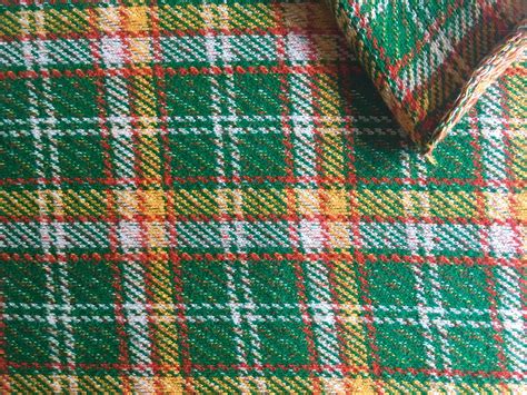 Vintage Fabric 70s Green Plaid Fabric Cotton Etsy Plaid Fabric