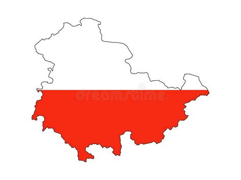 Mapa Y Bandera Combinados Del Estado Alem N Del Thuringia Ilustraci N
