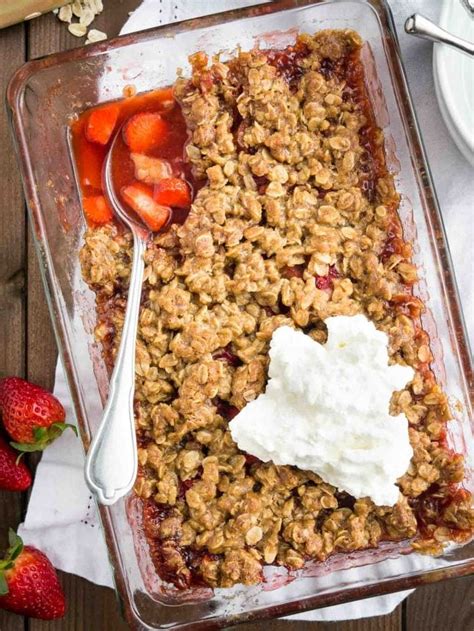 Old Fashioned Strawberry Rhubarb Crisp Plated Cravings