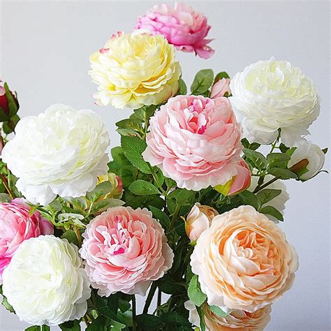 All are arranged in a very modern style with faux (acrylic) water to add realism. £3.36 3 Heads Artificial Rose Peony Flower Branch With ...