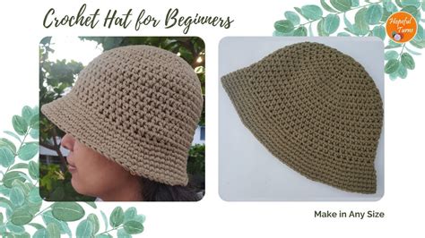 How To Crochet Basic Bucket Hat For Beginners Any Size Easy In