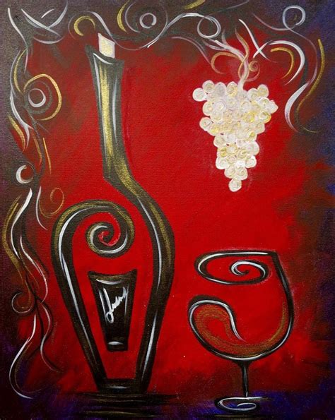 Art And Wine Wine Painting Pinots Palette Painting