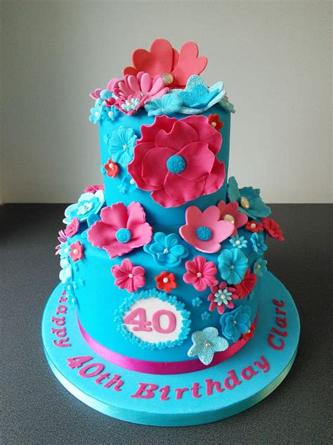 modern 40th birthday cake for female bitrhday gallery