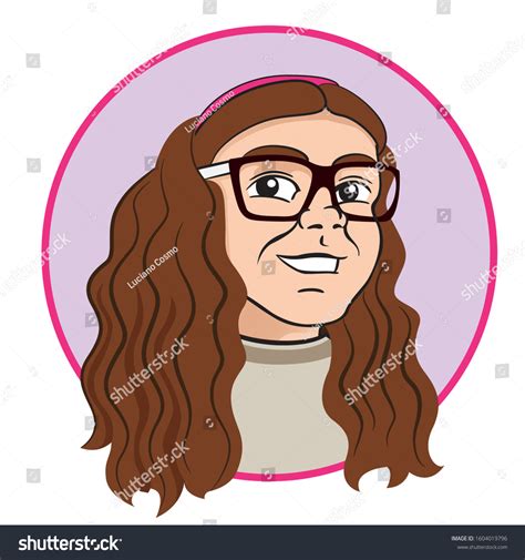 Girl Brown Curly Hair Glasses Ideal Stock Vector Royalty Free 1604019796 Shutterstock