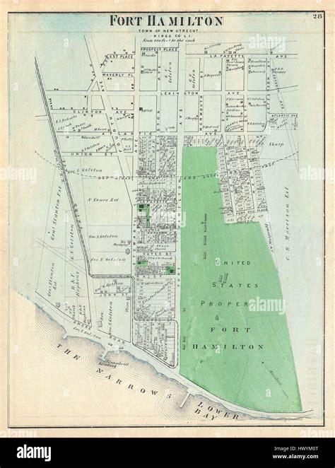 1873 Beers Map Of Fort Hamilton Brooklyn New York City Geographicus