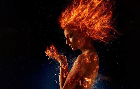 Wallpaper Fire Red Fantasy Girls Art Stars Orange Hair