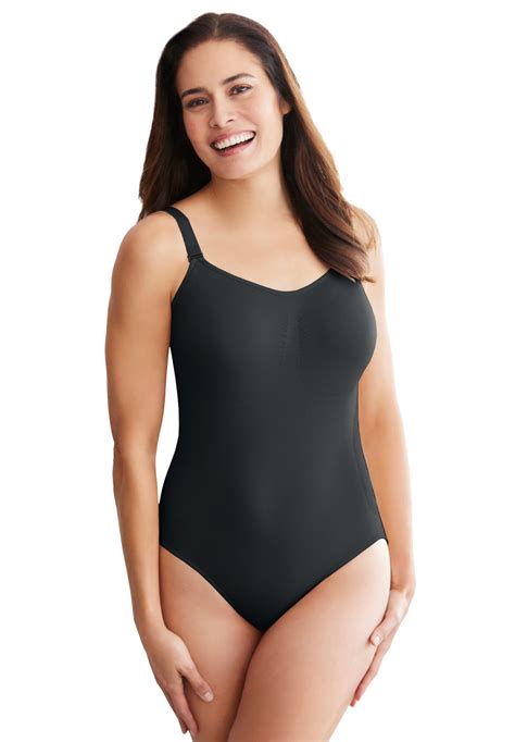 secret solutions women s plus size instant shaper medium control seamless bodysuit