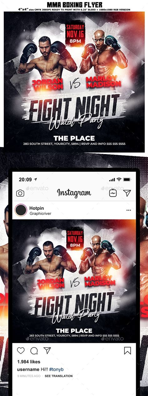 Mma Boxing Flyer Template Print Templates Graphicriver