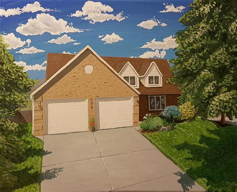 House Acrylic Painting Rart