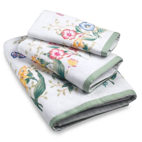 There are more than seven colors available, and they all look warm and gentle. Lenox® Butterfly Meadow® 100% Cotton Multi-Colored Bath ...