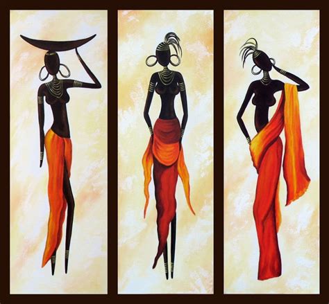 African Woman Painting African Girl Art Abstract Figure