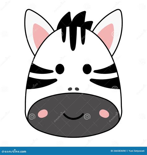Cute Zebra Face Wild Animal Character In Animated Cartoon Png