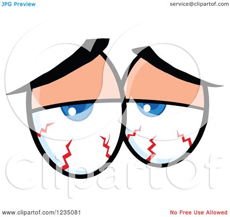 Clipart Of A Pair Of Blood Shot Blue Eyes Royalty Free Vector