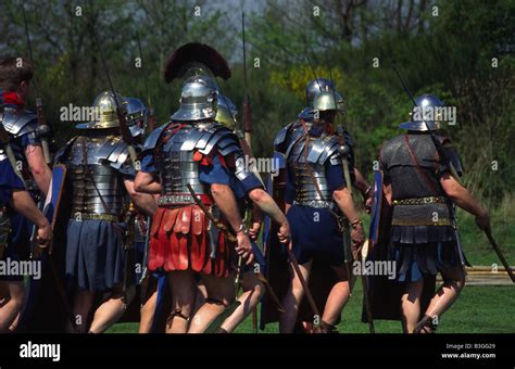 Roman Soldiers Of Legio Xiiii Marching At The Lunt Roman Fort At