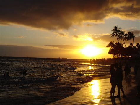 Filewaikiki Beach At Sunset Wikimedia Commons