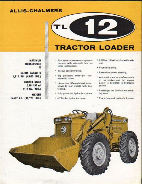 Allis Chalmers Tl 12 Tractor Loader Shovel Brochure Leaflet • £600