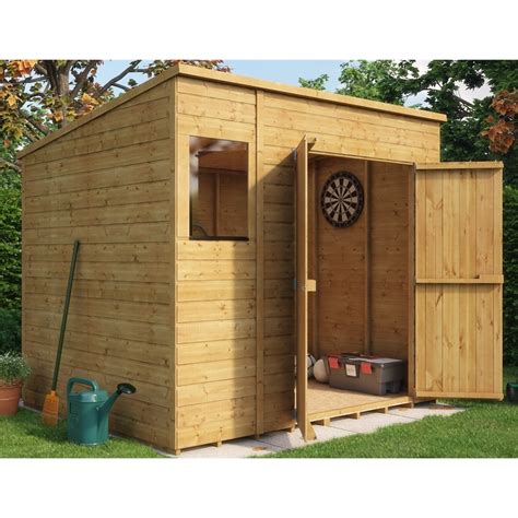 The shed is built to last with the toughest all weather durable vinyl resin and. 8ft x 6ft Shiplap Pent Shed With Double Doors and 1 Window ...