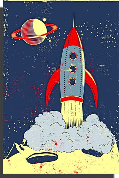 Pin By J Magda On Space Is The Place Retro Rocket Space Art Space
