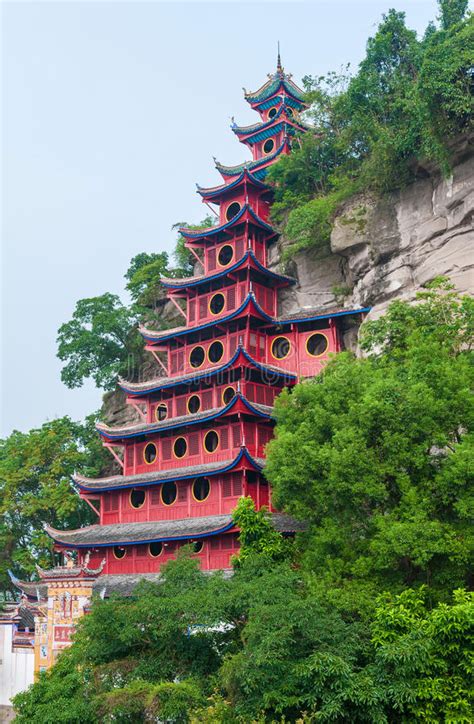 shibaozhai pagoda stock image image  decorated house