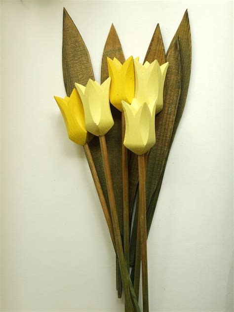 Wooden Tulips Tulip Decor Wooden Flowers Small Wood Projects