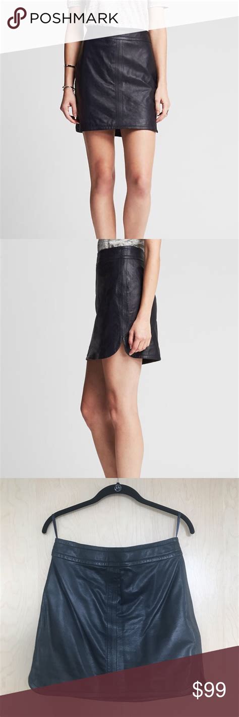 Nwt Banana Republic Leather Mini Skirt Navy Blue In 2020 Leather Mini Skirts Mini Skirts