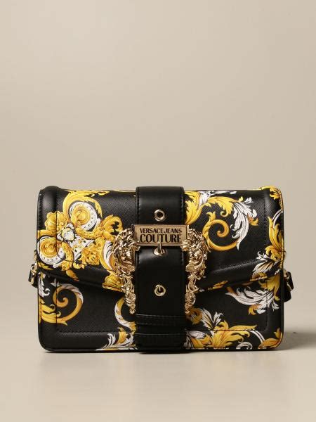 versace jeans couture bag in baroque synthetic leather crossbody bags versace jeans couture