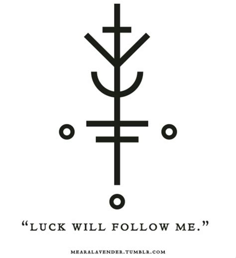 Sigil For Luck To Follow You Wiccan Symbols Viking Symbols Rune Tattoo