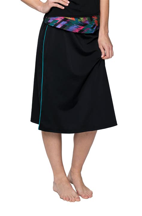 Hydrochic Below The Knee Plus Size Long Swim Skirt Also Features A